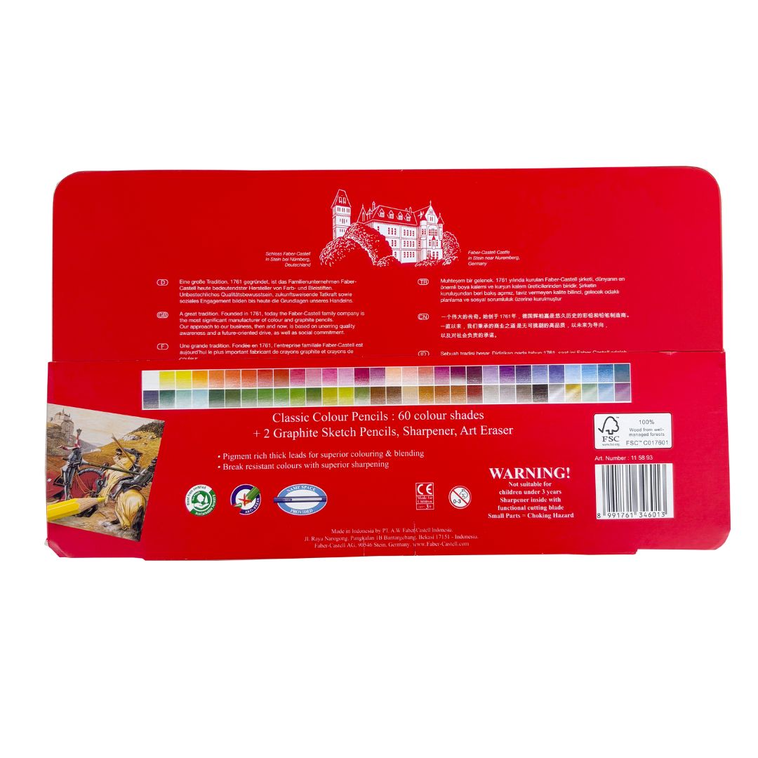 60  Classic Colour Pencils Sketch Set